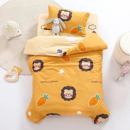 Cotton Duvet Cover Set 3pcs Quilt Single Bed Linen Bed Sheet Pillowcase Kids Boy Girl Nordic Baby Bedding Kindergarten Sheets 240603