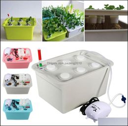 Planters Pots Garden Supplies Patio Lawn Home Plant Site Hydroponic Systems Kit 6 Holes Nursery Soilless Ctivation Box Plants Seed3651130