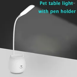 Table Lamps Led Usb Touch Dimmable Stand Desk Light Eye Protection Reading Lamp Modern Flexible Study With Pen Holder