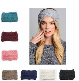 Women Knitted Headband Winter Sports Hairband Turban Yoga Head Band Knitting Ear Muffs Cap Headbands Party Favour Gift DB236