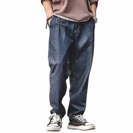 maden Retro Denim W Baggy Men's Jeans Wide Leg Tapered Pants Fi Casual Streetwear Jean Straight Elastic Men Trousers j2oO#