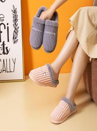 Slippers 2021 Women zy Faux y Flip Flops Open Toe Cozy House Slides Soft Plush Anti-Slip Indoor Floor Flat Shoes8560337