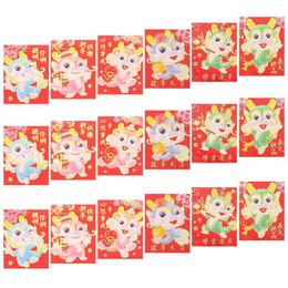 Gift Wrap 30 Pcs Gifts 2024 Year Of The Dragon Red Packet Money Bag Pocket Wedding Zodiac Lucky Envelopes Cartoon Festival