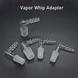 Wholesale Glass Vapor Whip Adapter 90Degree 14mm 18mm Male Female Glass Adapter for Bongs Water Pipe Extreme Q V-Tower Vaporizer