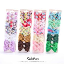 Hair Accessories 10Pcs/Set Kids Bows Ribbon Hairclips for Girls Cute Print Bowknot Hairpins Children Fashion Handmade Hair Accessories Gifts