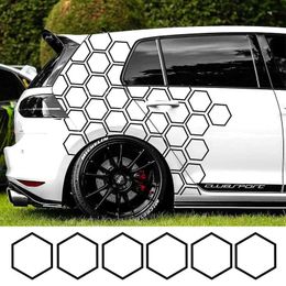 Car Stickers 10PCS Honeycomb Car Stickers DIY Sport Auto Side Door Personalised Decoration Automobile Body Vinyl Decals Open Style Styling T240606