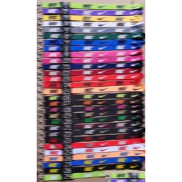 Cell Phone Straps Charms 10Pcs Lanyard Clothing Sports Brand For Keys Chain Id Cards Holder Detachable Buckle Lanyards Women Men 2 Dhhmd