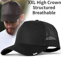 Big Head High Baseball Cap for Men Women Back Mesh Summer Breathable Sun Hat Light Weight Trucker Sports Golf Hat Outdoor Hats 240604