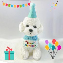 Dog Apparel Birthday Hat Caps Cat Pet Bibs Bandanas Scarf Shop Products Supplies Drop Wholesale