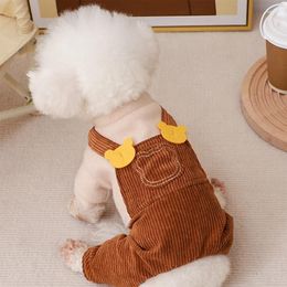 Dog Apparel Candy Bear Yorkshire Coat Jump Suit With Coffee Pants Thicken Winter Warm Pet Down Shih Tzu Clothes Puppy Pug Onesie Rompers