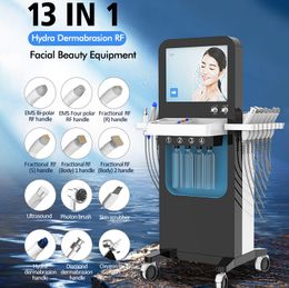 Diamond Dermabrasion Skin Beauty 13 in 1 RF EMS Skin Hydrating Face Firming Deep Cleaning Oil Control Microdermabrasion Device with 15 Inch Screen