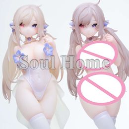 24CM Anime B'full Pure White Erof 1/6 Sexy Girl Figurine PVC Action Figures Hentai Collection Model Doll Toys Christmas Gift Anime Manga