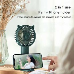 Electric Fans 2024 Mini Portable Handheld Fan USB Rechargeable Electric Air Cooling Table Fan 3 Speed Adjusted Small Ventilator