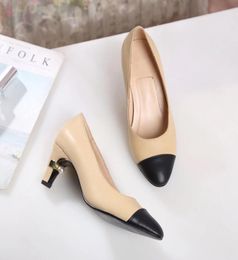 2020 New Patent Leather Working Shoes Thick Pointed Single Shoes Female Sandals Elegant Women Pumps Black High Heels Lady3449765