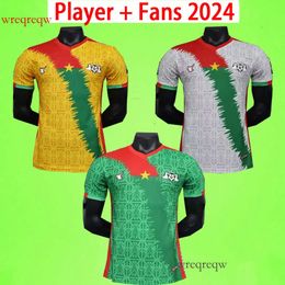 24 25 Burkina Faso National Team fans Player version Soccer Jerseys 2024 2025 TRAORE AZIZ KI TAPSOBA Home White Yellow Green Football Shirts Short Sleeve