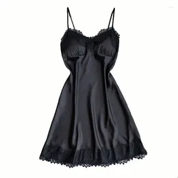 Women's Sleepwear Sexy Women Nightgown Spaghetti Strap Sleeping Dress V-neck Lace Edge Camisole Night Lingerie NightDress