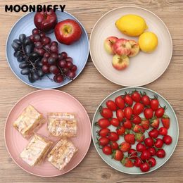 Plates Eco-Friendly Biodegradable Unbreakable Dinner Set 3 Styles Wheat Straw Plastic Picnic Dishes Restaurant Specialty Saucer