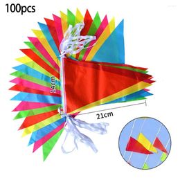 Party Decoration 50/100pc Colorful Flags Multicolored Banner Garland Outdoor Birthday Wedding Festival Pennant String Home Garden