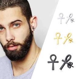 Charm ANKH CROSS EARRINGS STAINLESS STEEL POST EARRINGS KEY OF LIFE THE KEY OF THE NILE OR CRUX ANSATA ANKH SYMBOL EGYPTIAN Jewellery Y240531NZMR