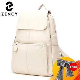 Zency Fashion Soft Genuine Leather Large Women Backpack High Quality A Ladies Daily Casual Travel Bag Knapsack Schoolbag Book 210911 269H