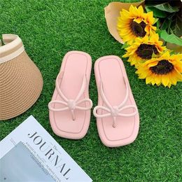 Bow Slippers Female Summer Home Indoor Bathroom Fashion Casual Student Slippers Beach Flip-Flops