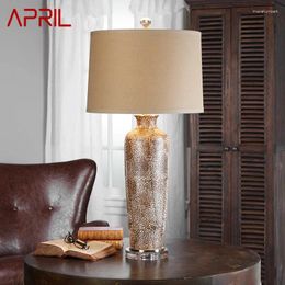 Table Lamps APRIL American Style Ceramic Lamp LED Vintage Creative Luxury Desk Lights For Home Living Bedroom Bedside Decor