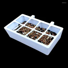 Other Bird Supplies 4/8 Grids Plastic Hanging Cups Feeding Bowl Parrot Feeder Water Tray