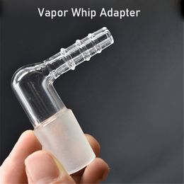 10pcs L Style Thick Heady 14mm 18mm Male Female Glass Vapour Whip Adapter 90Degree Extreme Q V-Tower Vaporizer Glass Elbow Adapter for Hookah Bongs Accessories