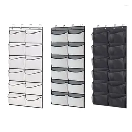 Kitchen Storage 12 Grids Wall-mounted Sundries Shoe Organiser Fabric Closet Bag Rack Mesh Pocket Clear Hanging Over The Door Dropship