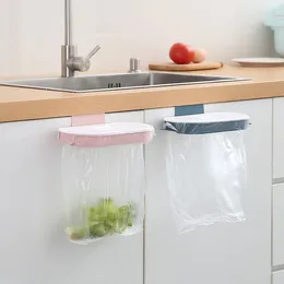Kitchen Storage Portable Plastic Garbage Hanging Bag Trash Rack With Lid Space Saving Cabinet Door Basket Racks