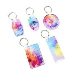 Party Favor Heat Transfer Favors Acrylic Sublimation Blank Keychain Supplies Diy Clear Crystal Plate Drop Delivery Home Garden Festi Dh9Vi
