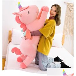 Stuffed Plush Animals Cool Stuff Pink Pony Baby Hy Wy P Toy Rainbow Doll Big Kid Throw Pillow Peluche Licorne Christmas Gift For Drop Otbzv
