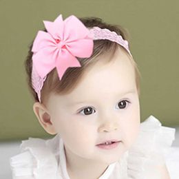 Hair Accessories 1 Piece Solid Bow Headband for Cute Girl Boutique Handmade Stretch Hairband Turban Headwear Kids Baby Hair Accessories Wholesale