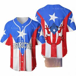 custom Name PUERTO RICO Love Country Flag 3D Printed Baseball Jersey Summer Shirt Men's Tops Tee Oversized Streetwear-10 h9Qe#