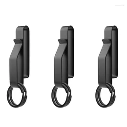 Keychains 3PCS Heavy Duty Belt Key Holder With 6Pcs Metal Rings Stainless Steel Keychain Tactical Clip