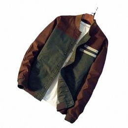 wellsome Men's Jacket Quality Autumn Korean fi Mens 2024 Coats and Jackets Male Baseball Matching Collar Uniform M-5XL V8Fv#