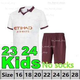 HAALAND 23 24 Man city Soccer Jersey Kids Kit MANS CITIES MAHREZ DE BRUYNE FODEN 2023 2024 new football shirt kids kit sets uniform set Top quality 0a1