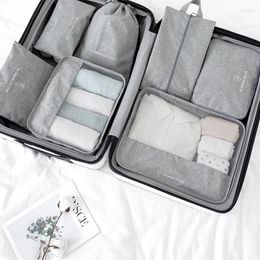 Storage Bags Travel Bag Set Nordic Style Oxford Cloth Simple Clothing Sorting Home Organisation Accessories Supplies 7 Pieces