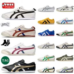 Japanese Tiger Mexico 66 Casual Shoes Lifestyle Sneakers Women Men Shoes Black White Silver Blue Birch Green Red Yellow Beige Low Fashion Loafer