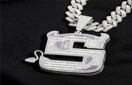 Large Size Iced Out Full Zircon Little Devil Pendant S Letter Hip Hop Pendant Necklace Bling Jewellery Gift7621812