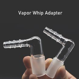 Cheapest 14mm 18mm Male Female Glass Vapor Whip Adapter 90Degree Extreme Q V-Tower Vaporizer Glass Elbow Adapter for Water Pipe Bongs Smoking Accessories