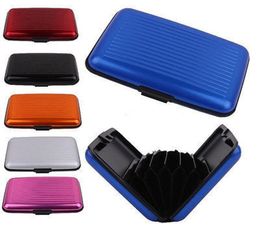 Mixed colors Aluminum Business ID Credit Card Wallet Waterproof RFID Card Holder Pocket Case Box fast JF209347575