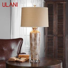 Table Lamps ULANI American Style Ceramic Lamp LED Vintage Creative Luxury Desk Lights For Home Living Bedroom Bedside Decor