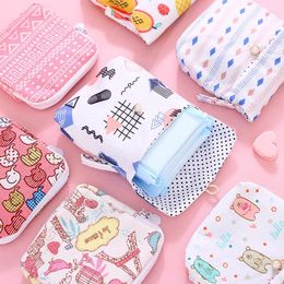 Storage Bags Lovely Sanitary Cotton Bag Coin Purse Large-capacity Girl Aunt Towel Menstrual Napkins For Ladies A011