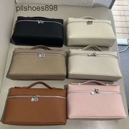 Designer Crossbody Loro Bags Handbags Pianas bag Luxury LP19 Genuine Leather Lunch Box Bag Womens Same Style Litchi Pattern Head Layer Cowhide Handbag Shoulder 3XMJ