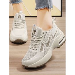 Four Seasons Breathable Sports Running Women Flying Weave High Elasticity Casual Sneakers Ladies Non-slip Jogging Shoes