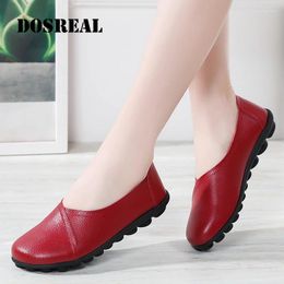 Casual Shoes DOSREAL Slip On Loafers For Women Genuine Leather Spring Summer Ladies Ballet Flats Sneakers Plus Size Moccains