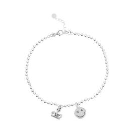 Anklets Quality Designer Real 925 Sterling Silver Crown Pendant Women Ankle Luxury Facial Dangle Anklet 24604