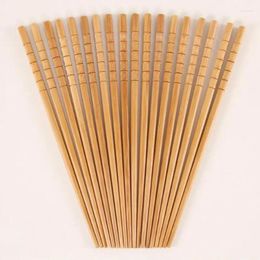 Chopsticks 5 Pairs Handmade Natural Bamboo Wood Healthy Chinese Carbonization Reusable Sushi Stick Tableware