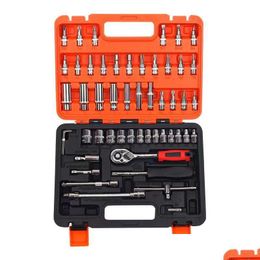 Tool Boxes Cabinets 53Pcs Ratchet Repair Mechanic Wrench Set Kit Tools Car Spanner Box Drop Delivery Automobiles Motorcycles Vehicle Dhgja
